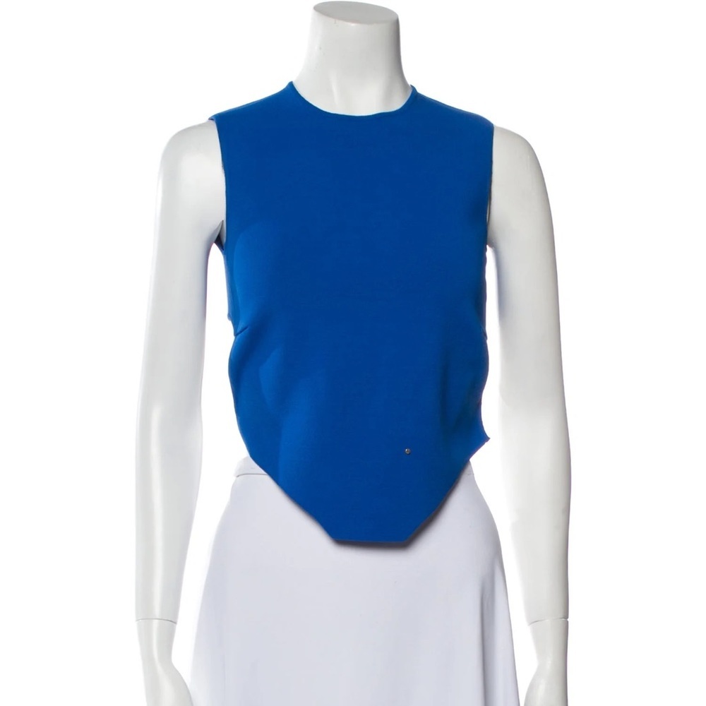 Esteban Cortaza Crew Neck Sleeveless Crop Top